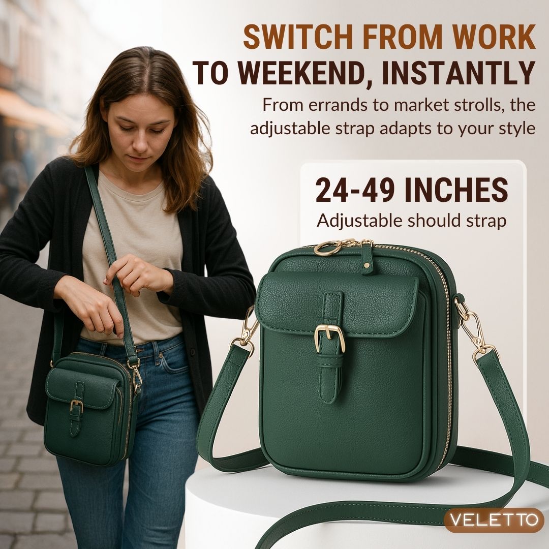 Veletto™ - Double Pocket PU Leather Organizer Bag