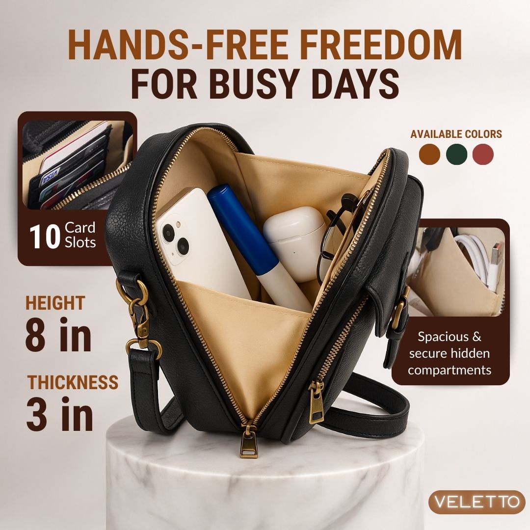 Veletto™ - Double Pocket PU Leather Organizer Bag
