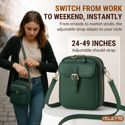 Veletto™ - Double Pocket PU Leather Organizer Bag
